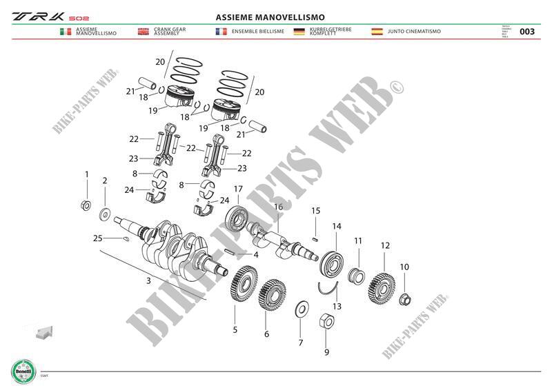 ALBERO MOTORE per Benelli TRK 502 ABS (E4) (L7-M0) 2017