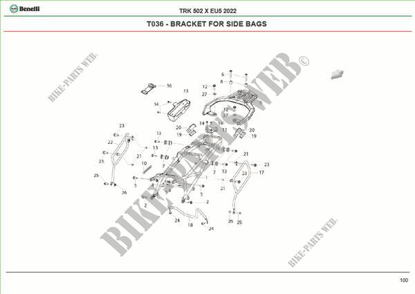 STAFFA PER BORSE LATERALI per Benelli TRK 502 X (E5) (M1) 2021